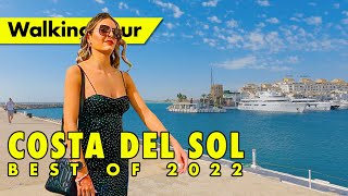 Best of Costa del Sol walking tours  summer 2022  Marbella to Málaga town amp beach virtual tours [upl. by Lien]