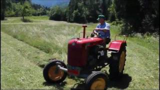 Steyr T84e Oldtimer Traktor beim Mähen 2 [upl. by Mettah]