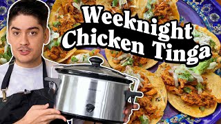 Crockpot Chicken Tinga  An Essential Mexican Recipe [upl. by Yila838]