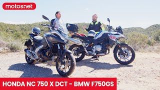 🏆 Comparativa BMW F750GS vs Honda NC750X DCT 2023 🎥  motosnet  Prueba  Review 4K en español [upl. by Tressia]