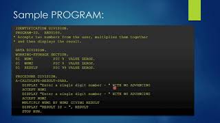 COBOL Sample Program  Accepting inputs from user and perform calculation on them  COBOL Tutorials [upl. by The]