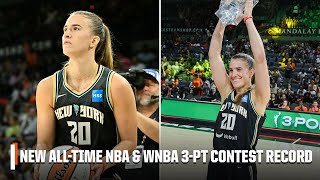 Sabrina Ionescu breaks ALLTIME 3Point Contest record for WNBA amp NBA 🤯  WNBA on ESPN [upl. by Pedaias]