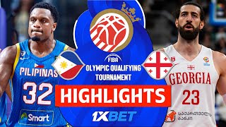 Philippines 🇵🇭 lose to Georgia 🇬🇪 but qualify for semifinals  Highlights  FIBA OQT 2024 Latvia [upl. by Samul103]