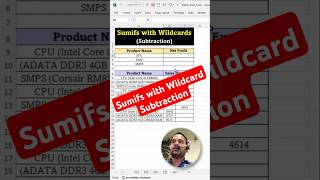 Sumifs with Wildcard Subtraction  Sumifs Formula in Excel  Sumifs Formula  Wildcard  ytshort [upl. by Leroj]