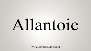 How To Say Allantoic [upl. by Aivek509]