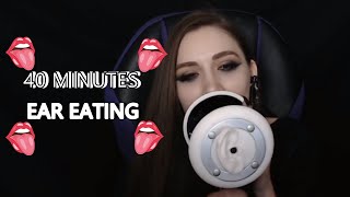 40 Minutes Ear Eating licking nibbling ASMR  Twitch ASMR 63 [upl. by Aerbma]