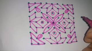 99 Dots Easy Sunday Special Rangoli Kolam Design Rojuvari Chukkala Muggulu [upl. by Nrobyalc]