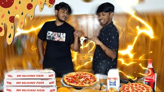 පලවෙනි වතාවට pizza හදමු කන්න පුලුවන් 🤤🍕 [upl. by Isewk]