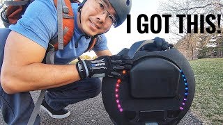 I Learn How to Ride My First EUC Electric Unicycle vs Onewheel [upl. by Nare]