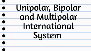 Unipolarity in International Relations  Unipolarity Bipolarity and Multipolarity in IR [upl. by Leidba261]