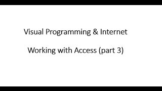 DateTime C Working with ACCESS Part 3 [upl. by Anizor195]