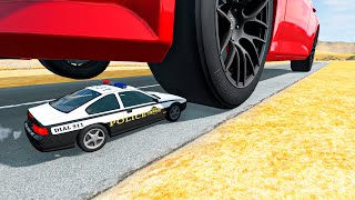 Satisfying cars vs Huge wheel crashes 897  BeamNG drive Live [upl. by Ahsaetan]