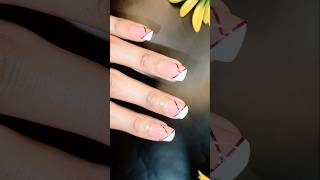 💅🤍 Easy white nail art with tape shorts nailsart nailart2024 shortnails shortvideo [upl. by Nibaj]