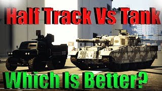 Gta 5 Online  Rhino Tank Vs Half Track  Speed Armor Power And More Details [upl. by Suk]