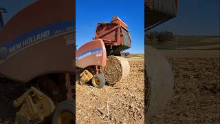 Making round bales with my NewHollandNA newholland agriculture farming farm farmer bale [upl. by Sivehc942]