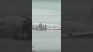 US Navy plane crashes while landing in Hawaii partially in sea planecrash [upl. by Ytok]