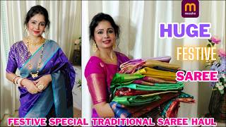 Meesho Festive Wear Saree Haul  Meesho Saree Haul  Meesho Traditional saree Haul [upl. by Atsirak]