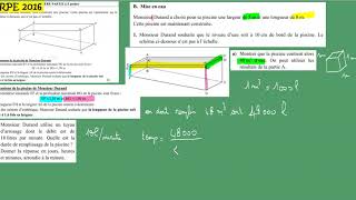 Calcul volume et pourcentage CRPE annale groupement 1 sujet 2016 problème B [upl. by Otrevire]