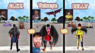 Alok 😍vs Tatsuya🥰 vs Kelly🥹 full ability test  Garena free fire [upl. by Coy]