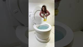 SUPER HIGH CANNONBALL with BIGGEST SPLASH into the Worlds Largest Toilet shorts [upl. by Artek]