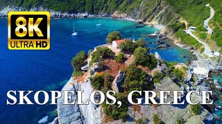 SKOPELOS GREECE 8K DRONE – MAMMA MIA ISLAND [upl. by Geesey]