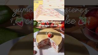 recreating the strawberry crepe cake from yumeiro patissiere animefood shoujo nobakedessert [upl. by Anaira152]