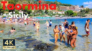 Taormina Sicily Italy 🇮🇹 4K Ancient Theater Isola Bella Walking Tour 2022 [upl. by Adias]