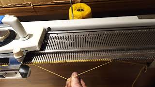 Knitting Machines for Beginners Part 3  Threading the yarn and knitting your first tension swatch [upl. by Annaeiluj]