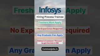 Infosys Freshers Opening For Process Trainee Link in bio viralvideo jobs infosys fresherjobs [upl. by Sukcirdor725]