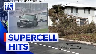 Wild weather as supercell storm smashes Gold Coast  9 News Australia [upl. by Rehtae]