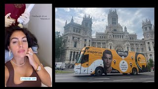 Georgina Rodriguez amp Cristiano Ronaldo • Hair Compagny in Spain [upl. by Nosnevets]