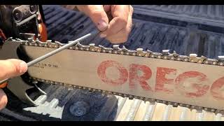 How to file a chainsaw chain Throw away your file guides [upl. by Groveman]