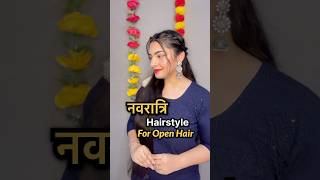 Navratri hairstyle for open hair navratrihairstyle shortsindia openhairstyle gajrahairstyle [upl. by Hepsibah]