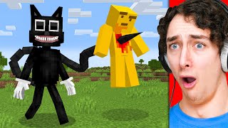 Using CARTOON CAT to Fool My Friends in Minecraft [upl. by Oretna729]