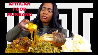 ASMR FUFU MUKBANG amp PALMNUT SOUP  BANGA SOUP  EGUSI  OXTAIL  Hand Eating ASMR  ASMR EATING [upl. by Dosi]