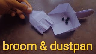 Broom amp dustpan  make mini paper origami broom and dustpan [upl. by Poock657]