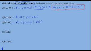 Aproximación de binomial a normal 05 corrección yates continuidad ejercicio [upl. by Pernick]