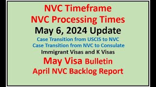 NVC Processing Times As of May 6 2024  May Visa Bulletin  April NVC Backlog Report [upl. by Malinde]