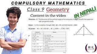 ISOSCELES TRIANGLE THEOREM 5  CLASS 9 GEOMETRY  HOL  CMATHS [upl. by Ainnos]