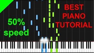 Addicted to You  Avicii 50 speed piano tutorial [upl. by Bravar]