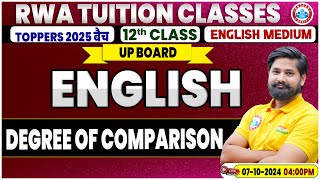 Class 12 English Grammar  Degree Of Comparison  12th English Grammar Imp Topic By Shahrukh Sir [upl. by Joh]