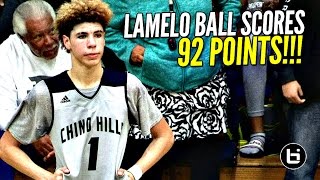 LaMelo Ball Scores 92 POINTS 41 In The 4th Quarter FULL Highlights Chino Hills vs Los Osos [upl. by Anina540]