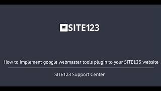 Implementing google webmaster tools plugin to SITE123 website [upl. by Templa]