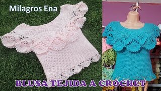 Blusa Tejida a Crochet para Verano parte 2 de 2 paso a paso en video tutorial [upl. by Fidelas740]