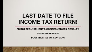 Last date to file Income Tax return Hurry up [upl. by Paige]