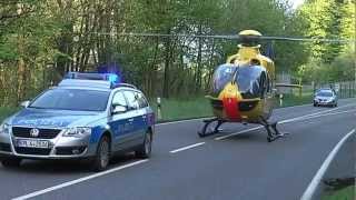 EC 135 RTH Christoph 23 auf der L 288 bei Westerburg [upl. by Anaitsirhc]