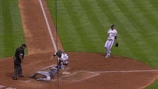 LADMIL Fiers cuts down Ethier at the dish [upl. by Arimay]