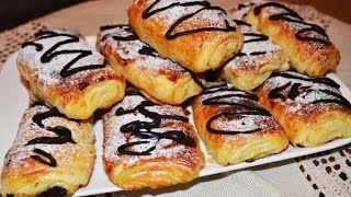 بتي بان بالشوكولاطة بدون عجين مورق أو كرواصة مورقة و ناجحة 100  Petit pain au chocolat [upl. by Colwin]