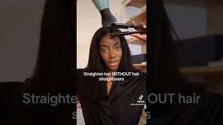 How to straighten your hair without hair straighteners or heat damage silkpress blowout blowdry [upl. by Helsie]