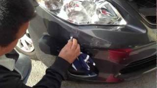 Easy Car Scratches removal with lacquer thinner [upl. by Orabla112]